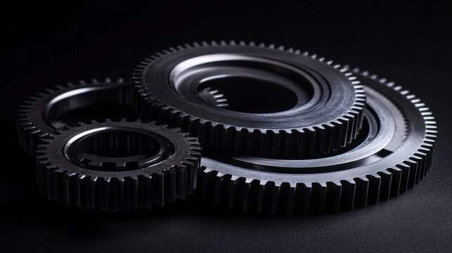 Gears are complex, interconnected machine components, AI-generated images