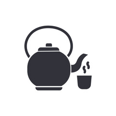 Japanese teapot solid icons, minimalist vector illustration ,simple transparent graphic element .Isolated on white background