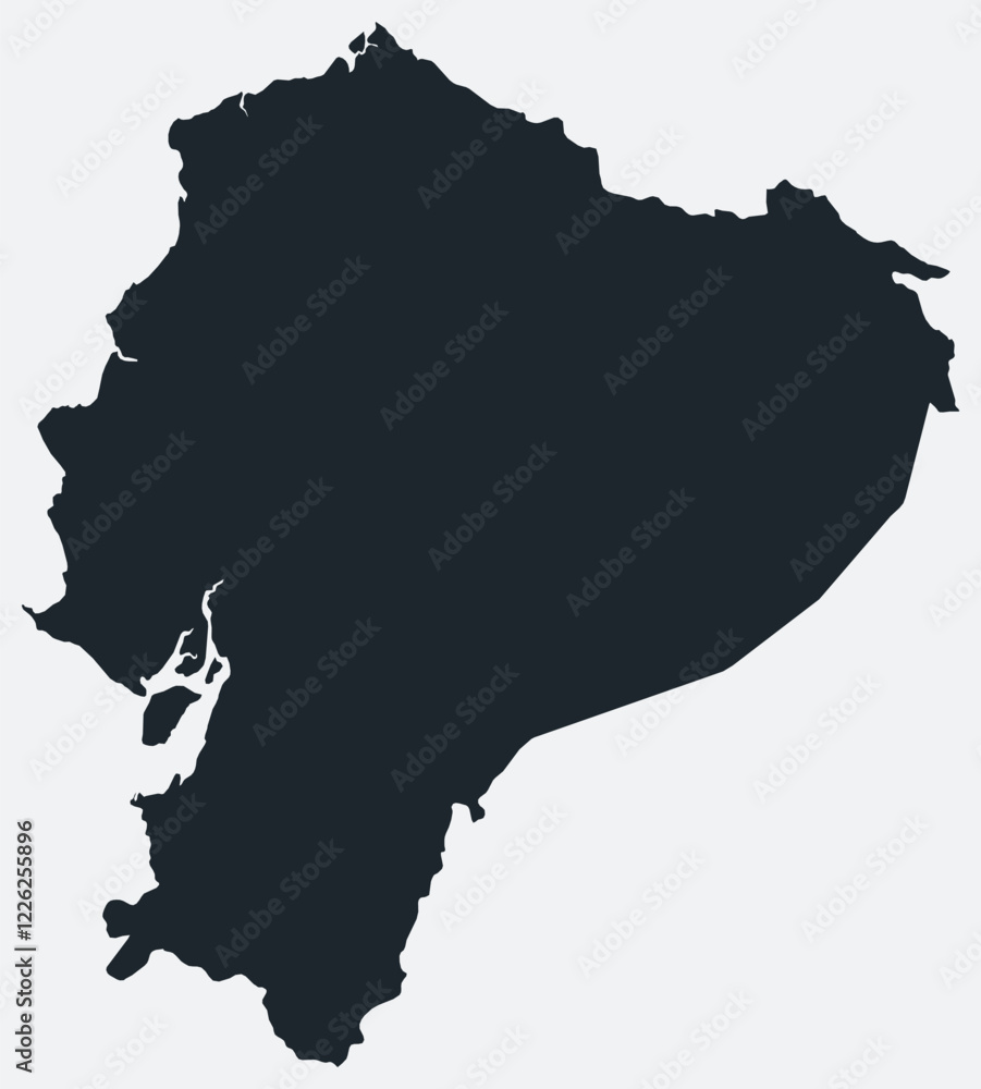 Poster ecuador map. just a simple border map. shape of the country. flat blank ecuador outline. vector boun