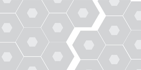 Silver hexagon abtract background. White recycle hexagon cardboard surface art simple