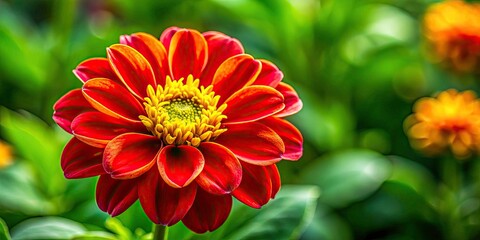 Obraz premium Red Yellow Flower Garden Photography, Vibrant Bloom, Floral Photography, Summer Flowers, Garden Scene, Closeup Flower, Nature 