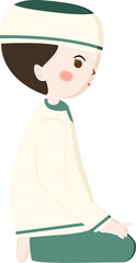 Flat illustration muslim boy pray