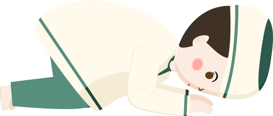 Flat illustration muslim boy pray