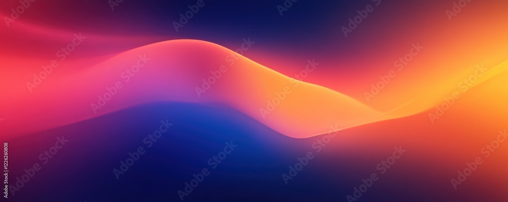 Poster deep blue and bright orange gradient abstract background with soft glow and blur