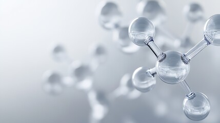 Futuristic scientific illustration of glass molecule with detailed atomic bonds : Generative AI