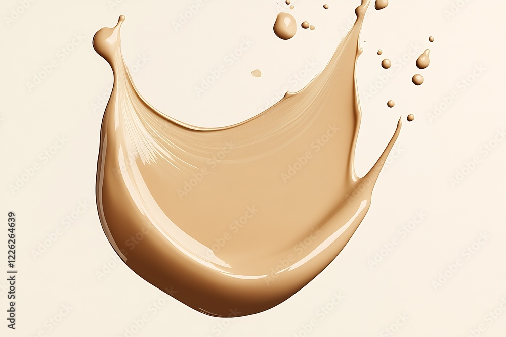Poster Artistic beige splash paint captures dynamic movement and elegant texture for decor : Generative AI