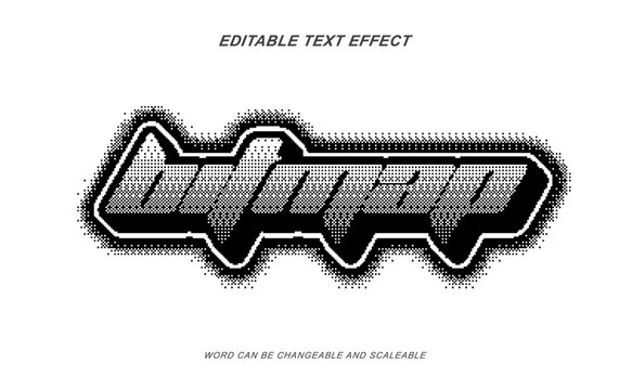 Y2K bitmap dither text effect fully editable vector word can be changeable and scalable