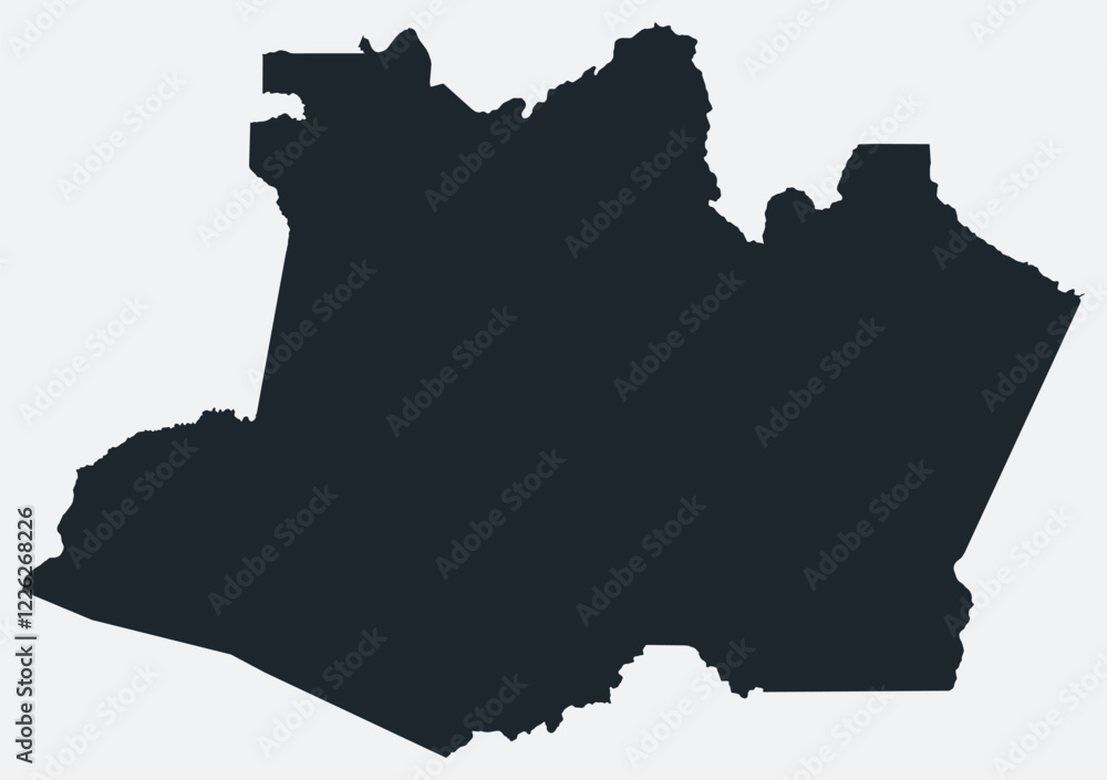 Aufkleber amazonas map. just a simple border map. shape of the state. flat blank amazonas outline. vector boun
