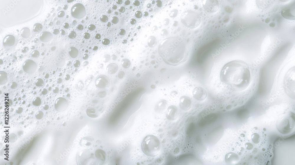 Aufkleber White foam texture background with bubbles forming pattern