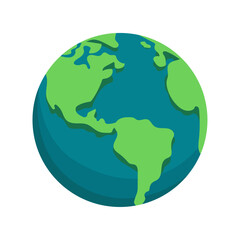 Earth globe isolated. World map icon.Earth icon vector illustration
