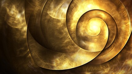 Golden Spiral Abstract Art Design Showing Swirling Textures
