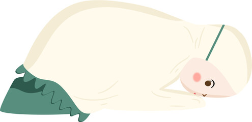 Muslim girl pray illustration