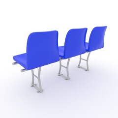 3d render Stadium Seats design element. Furniture