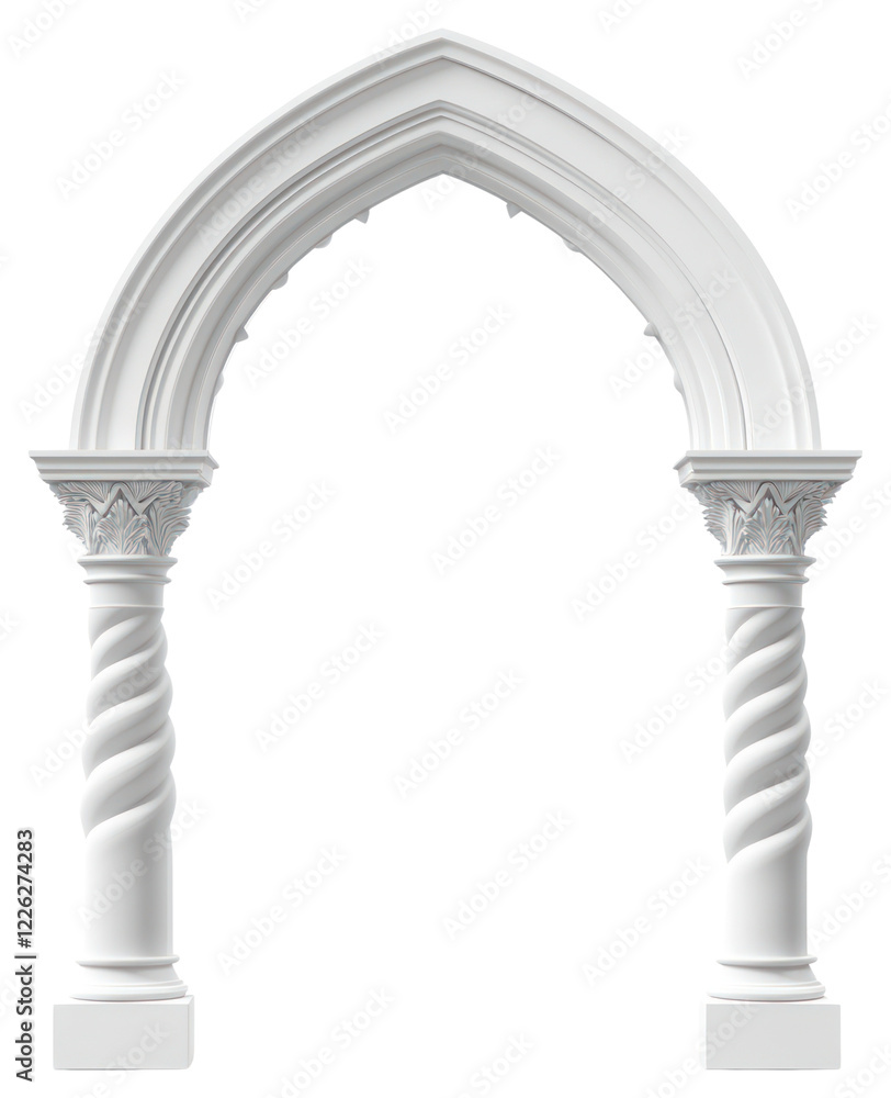 Poster png rectangular arch architecture elegant columns.