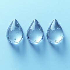 Glossy Blue Water Droplets Minimalistic Design Vector Art