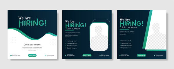 We are hiring job vacancy social media post banner design template. we are hiring background, job vacancy concept We are hiring recruitment open job vacancy design vector social media post banner temp