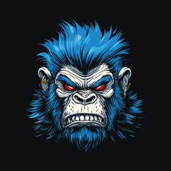 angry big gorilla. Gorilla head mascot logo. Vector gorilla silhouette
