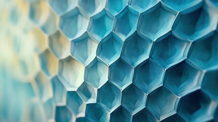 Abstract Hexagonal Pattern in Teal and White Hues