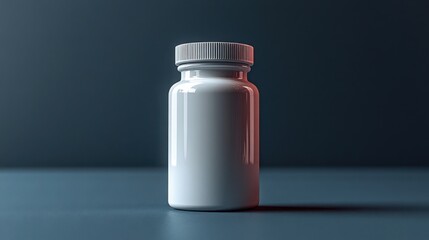 White Plastic Supplement Bottle Mockup Clean Modern Design for Healthcare Branding