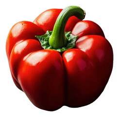 Fresh red bell pepper on a white background isolated on transparent background