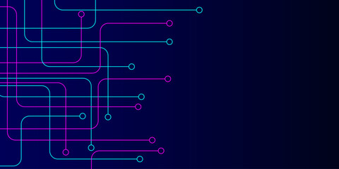 Abstract connecting lines and dots. Network connecting. Internet global communication. Vector illustration.
