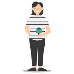 People Journalist Character in Flat Cartoon Design. Vector Illustration
