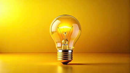 Glowing Yellow Lightbulb: Energy, Power, & Creative Inspiration - Stock Photo