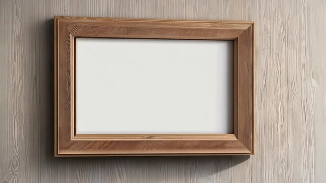 A modern mockup of a wooden frame showcasing blank template posters or canvas prints for wall art displays
