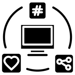 Social Media glyph icon