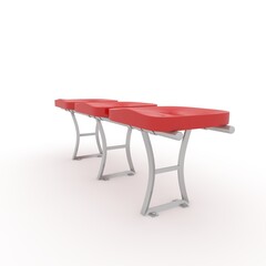 3d render Stadium Seats design element. Furniture