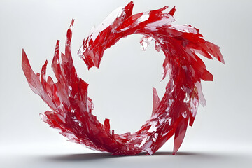 Abstract red crystal swirl; design element