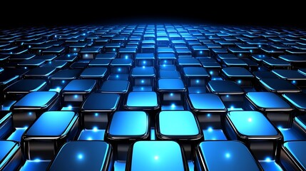 Fototapeta premium Abstract Blue Cubes Glowing Pattern Background