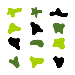 Set simple organic shape illustration design template.