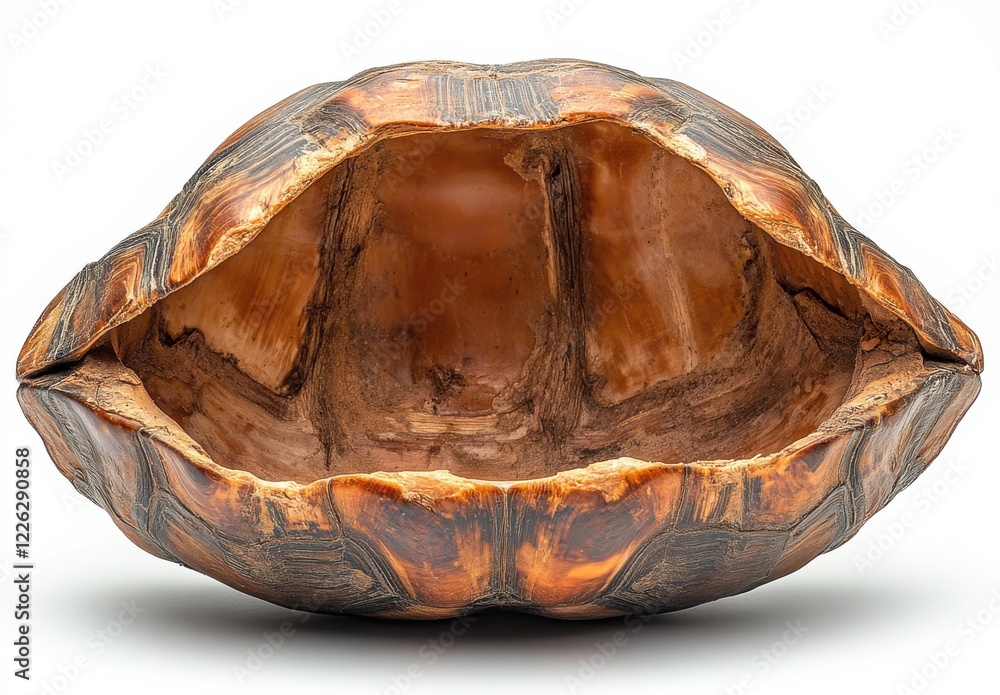 Poster open tortoise shell showcasing intricate textures and natural patterns, perfect for design projects,