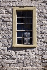 old stone white wall and window