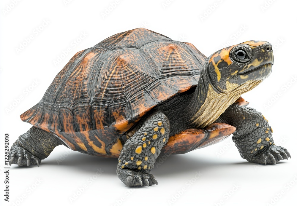 Aufkleber realistic turtle figure with detailed shell patterns, vibrant colors capturing the essence of wildli