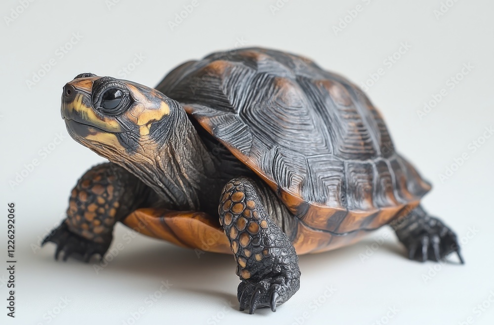 Poster realistic turtle figure with intricate details and textures showcasing a lifelike appearance, perfec