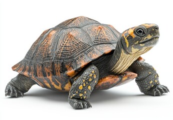 Obraz premium Realistic turtle figure with detailed shell patterns, vibrant colors capturing the essence of wildlife, perfect for nature and animal enthusiasts in various settings