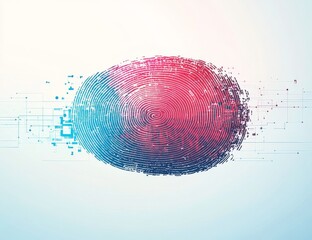 Abstract fingerprint with digital data streams.