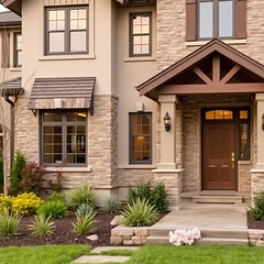 Luxury Stone House Exterior: Modern Architecture, Landscaping, and Elegant Design