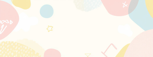 Colorful abstract shapes on light background create playful design