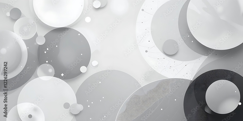 Aufkleber abstract grayscale circles overlap creating a modern design