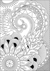 Paisley Adult coloring page antistress art therapy vector