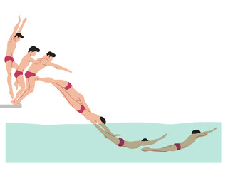 Vector illustration of swimming tutorial,man and girl doing swim,how do swim,swimming step for education,poster,learning,school and more