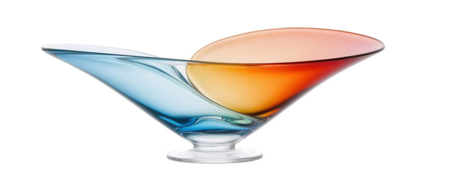 Artistic glass bowl display studio still life transparent background creative perspective