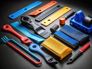 Car Interior Trim Removal Tool Kit - Closeup on Black Background