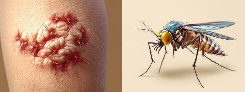 Sandfly Bites: An Illustration of Skin Reaction and the Culprit Insect