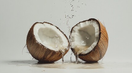 Refreshing Coconut Water Splash Photography
