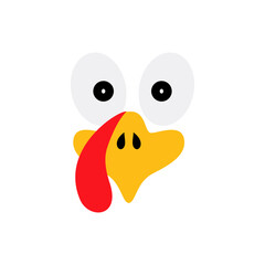 cartoon chicken face, cute cartoon chicken face vector