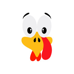 cartoon chicken face, cute cartoon chicken face vector